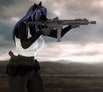 abs anthro ar-9 ar_platform assault_rifle blue_body blue_fur blue_hair clothing cloud female field fur gun hair handgun holstered_pistol landscape leggings legwear muscular muscular_anthro muscular_female ranged_weapon revolver rifle shirt sky solo submachine_gun tactical_belt tactical_gloves tailless tank_top topwear weapon yellow_eyes ludexus petruz_(copyright) fan_character lexas_(ludexus) canid canine canis mammal wolf 3d_(artwork) digital_media_(artwork) hi_res source_filmmaker_(artwork)