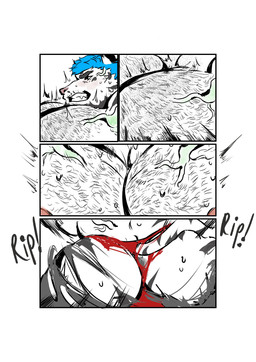 anthro big_muscles big_pecs butt clothing exploding_clothing growth huge_muscles huge_pecs hyper hyper_muscle_growth hyper_muscles hyper_pecs male muscular pecs red_clothing red_underwear solo underwear vein veiny_muscles unknown_artist booker_(koopershiba) kooper_(koopershiba) canid canine felid mammal pantherine tiger comic hi_res