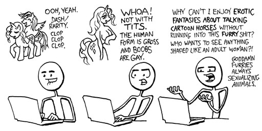 ambiguous_penetration anthro anthrofied bite biting_lip biting_own_lip breasts cleavage clothed clothing computer cutie_mark dialogue dildo electronics feathered_wings feathers female female/female feral feral_on_feral group horn humor internet irony lips male penetration quadruped self_bite sex_toy simple_background strapon tail text the_truth white_background wings unknown_artist friendship_is_magic hasbro my_little_pony mythology rainbow_dash_(mlp) rarity_(mlp) equid equine horse human mammal mythological_creature mythological_equine pegasus pony unicorn black_and_white comic english_text monochrome