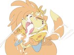 anthro bodily_fluids cum cum_collecting cum_drip cum_in_mouth cum_inside cum_on_face cum_on_hand cum_pooling cumshot dripping ejaculation fur genital_fluids hair kneeling male messy nude open_mouth orange_body orgasm simple_background solo tail tongue tongue_out backsash nintendo pokemon buzzy_the_buizel buizel generation_4_pokemon mammal pokemon_(species) 2025 digital_media_(artwork) hi_res