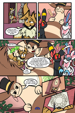 6_panel_comic ambiguous_gender black_body black_eyes black_nose black_text blue_eyes bow_ribbon brown_body brown_eyes brown_fur brown_hair cheek_spots clock closed_smile clothing dialogue door exclamation_point eyebrows eyelashes eyes_closed eyewear feral floor fluffy fluffy_tail fur furniture grey_body group hair hat headgear headwear looking_at_another markings monocle motion_lines mouth_closed neck_tuft open_mouth open_smile paper paws pink_body pupils purple_eyes quadruped question_mark red_cheeks red_eyes sculpture sharp_teeth smile smug sound_effects speech_bubble statue sunglasses table tail talking_to_another teeth text tongue top_hat translucent translucent_hair tuft tusks wall_(structure) white_body white_pupils white_sclera yellow_body yellow_markings virmir nintendo pokemon pokemon_mystery_dungeon spike_chunsoft medik_jackal sierra_(virmir) twobyfour_(virmir) virmir_(character) zinc_(zincxiron) axew eevee eeveelution furret generation_1_pokemon generation_2_pokemon generation_5_pokemon generation_6_pokemon pichu pidgey pokemon_(species) sylveon timburr umbreon vulpix 2026 2:3 absurd_res comic english_text hi_res female_(lore) male_(lore)