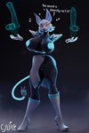 animal_dildo animal_sex_toy anthro areola balls big_breasts black_body blue_hair blush breasts butt clothed clothing dialogue dildo equine_dildo female floating_hands genitals hair heart_symbol hologram huge_breasts looking_at_viewer nipples nude pussy sex_toy simple_background smile solo tail text thick_thighs tongue wide_hips cjuice flapcats_(modeler) mayosplash_(modeler) blender_cycles deltarune undertale_(series) tasque_manager darkner felid feline mammal 2025 2:3 3d_(artwork) artist_name blender_(artwork) colored digital_media_(artwork) english_text hi_res