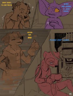 ambiguous_gender anthro big_ears blue_text bodily_fluids cable cloak clothed clothing comic_panel crying dialogue duo electronics glitch grey_eyes headgear headphones headset machine purple_body shirt tank_top tears text topwear virtual_reality wings yellow_eyes yellow_text conditional_dnp dacad tyler_(dacad) zipper_(dacad) bat canid canine domestic_ferret mammal mustelid musteline true_musteline weasel comic hi_res restricted_palette