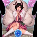 bodily_fluids breasts clothing cum cum_on_tongue cum_orb erection female genital_fluids genitals group legwear male orb penis solo_focus thigh_highs tongue tongue_out magnetus league_of_legends riot_games tencent ahri_(lol) animal_humanoid canid canid_humanoid canine canine_humanoid fox_humanoid human humanoid mammal mammal_humanoid 1:1 hi_res