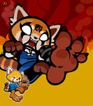 3_toes angry anthro barefoot bottomwear claws clothed clothing fangs feet female foot_focus one_eye_closed pencil_skirt plantigrade skirt soles solo teeth toe_claws toes lazzylad yowesephth aggretsuko sanrio retsuko ailurid mammal red_panda hi_res