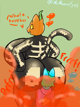 anthro ass_up butt butt_grab cat_tail duo fart fart_cloud fart_fetish farting_on_face female food for_a_head fruit gassy hand_on_butt male male/female orange_fart_cloud plant pumpkin pumpkin_head mrmanuxsss epic_games fortnite spice_(fortnite) felid feline mammal object_head 3:4