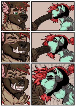 animal_genitalia animal_penis anthro anthro_on_anthro anthro_penetrated anthro_penetrating anthro_penetrating_anthro balls beard biped black_body black_fur black_hair blue_body blue_fur bodily_fluids border brown_body brown_fur brown_hair close-up deep_throat duo equine_genitalia equine_penis erection eyes_closed facial_hair facial_piercing fangs fur genitals goatee hair horn inside jewelry looking_pleasured male male/male male_penetrated male_penetrating male_penetrating_male mane medial_ring multicolored_hair neck_bulge necklace nose_piercing notched_ear nude nude_anthro nude_male oral oral_penetration penetration penis piercing pubes red_hair red_sclera saliva septum_piercing sex striped_balls striped_body striped_genitalia striped_penis stripes teeth tied_hair two_tone_hair vein veiny_penis white_border yellow_eyes kobu_art graffyeen kobu border_collie canid canine canis collie domestic_dog herding_dog hyena mammal pastoral_dog sheepdog striped_hyena 2021 comic hi_res