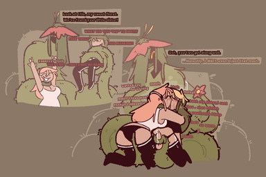 accessory ambiguous_fluids black_clothing black_legwear black_stockings black_topwear black_underwear blonde_hair bodily_fluids breasts brown_hair cheering cleavage clothed clothing dialogue eyes_closed female feminization flower forced forced_feminization genital_fluids genitals group group_sex gynomorph hair handjob headband hug injection intersex kissing leaking_precum legwear light_body light_skin open_mouth open_smile penile penis pink_hair plant precum red_eyes sex smile stockings text threesome topwear trio underwear unrequited_love vines white_clothing white_topwear yellow_sclera xenopavilia human_domestication_guide holly_(xenopavilia) rosie_(xenopavilia) salix_sapria_second_bloom affini elemental_creature flora_fauna human mammal 2026 3:2 incest_(lore) sibling_(lore) sister_(lore) sisters_(lore) trans_(lore) trans_woman_(lore)