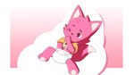 >_o anthro bodily_fluids cum cum_on_self cum_on_shirt diaper genital_fluids hmm male solo young pinkitsuu the_pinkfong_company baby_shark_(character) pinkfong_(character) canid canine fox mammal 16:9 widescreen