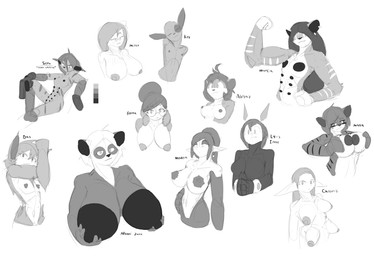 age_difference anthro areola areola_outline big_areola big_breasts big_nipples breasts clothing dark_nipples ear_piercing erect_nipples eyewear female flat_chested glasses gloves group gun hair handgun handwear huge_areola huge_breasts huge_nipples long_hair machine medium_breasts montgomery_glands multi_nipple nipples older_female piercing pointed_breasts puffy_areola puffy_nipples ranged_weapon short_hair size_difference small_breasts small_nipples weapon reakuthecrate abigail_(reakuthecrate) chloris_(reakuthecrate) dan_(reakuthecrate) ellena_(reakuthecrate) irene_(reakuthecrate) key_(reakuthecrate) mana_(reakuthecrate) medeia_(reakuthecrate) millet_(reakuthecrate) nahai_juan_(reakuthecrate) seth_(reakuthecrate) animal_humanoid arachnid arachnid_humanoid arthropod arthropod_humanoid bear bengal_tiger domestic_cat felid feline felis giant_panda human humanoid lagomorph mammal murid murine pantherine rat reptile reptile_humanoid robot robot_humanoid rodent scalie scalie_humanoid sciurid snake snake_humanoid spider spider_humanoid tiger tree_squirrel hi_res monochrome