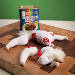 ambiguous_gender can container death feral food gore horn plushie real the_truth wood zero_pictured unknown_artist mythology equid equine inanimate_object mammal mythological_creature mythological_equine unicorn 1:1 grandfathered_content low_res