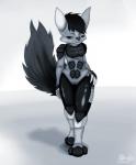 ambiguous_gender armor boots dark_hair fluffy_tail gloves hair long_ears long_hair long_tail monochrome petresko pose sci-fi smirk solo standing suit unknown_species
Rating: Safe
Score: 3
User: petresko
Date: March 01, 2014