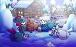 alcohol barrel beverage big_breasts big_butt black_body black_fur blue_body blue_fur breasts butt cabin container cup dialogue drunk eyes_closed female fur genitals huge_butt ice keg mug nipples open_mouth pokemorph pussy slightly_chubby snow speech_bubble substance_intoxication text tusks water iguanasarecool nintendo pokemon eeveelution generation_2_pokemon generation_3_pokemon generation_4_pokemon glaceon pokemon_(species) swinub walrein weavile absurd_res hi_res