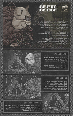 ambiguous_gender body_horror brain clone horror_(theme) male nightmare_fuel not_furry organs teeth text plastiboo godhusk brain_borer the_hand_(godhusk) biomechanical humanoid monster vessel_(godhusk) digital_media_(artwork) english_text official_art