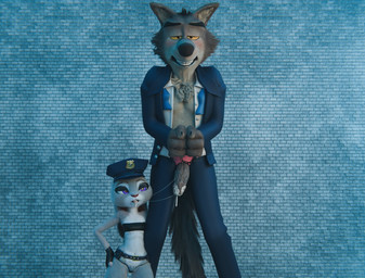 after_sex animal_genitalia animal_penis anthro blush bodily_fluids bottomwear breasts chest_tuft clothed clothing countershading cuff_(restraint) cum cum_drip cum_in_mouth cum_inside cum_on_penis cum_on_tongue cum_string dripping duo enjoying erection female female_anthro fur genital_fluids genitals grey_body grey_fur handcuffs headgear humanoid_genitalia humanoid_penis interspecies larger_male looking_at_viewer looking_pleasured male male/female male_anthro metal_cuffs multicolored_body multicolored_fur open_clothing open_topwear panties partially_clothed penis police police_uniform predator/prey purple_eyes restraints size_difference smaller_female smile tail teeth tongue topwear tuft two_tone_body two_tone_fur underwear uniform vulva white_body white_fur yellow_eyes sneakyphox pochemu_(modeler) disney dreamworks the_bad_guys zootopia judy_hopps mr._wolf_(the_bad_guys) canid canine canis lagomorph leporid mammal rabbit wolf 3d_(artwork) digital_media_(artwork) hi_res