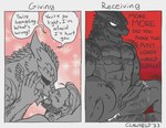 2_panel_comic abs anal anal_penetration anthro arm_hair beard begging_for_more biped blush blush_lines bodily_fluids body_hair chest_hair comparison cum cum_in_ass cum_inside cum_on_own_penis cum_on_penis cum_on_self dialogue dominant duo ear_piercing ear_ring ejaculation erection facial_hair genital_fluids genitals grey_body kissing leg_scar male male/male male_penetrated male_penetrating motion_lines muscular muscular_anthro muscular_arms muscular_bottom muscular_dom muscular_male open_mouth open_smile penetration penile penile_penetration penis penis_in_ass piercing pink_background power_bottom red_background ring_piercing scar sex simple_background smile speech_bubble text tongue clawheld baldur's_gate baldur's_gate_3 dungeons_and_dragons hasbro larian_studios wizards_of_the_coast gale_(baldur's_gate) dragonborn_(dnd) human mammal scalie 2023 comic english_text hi_res restricted_palette