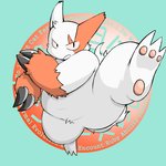 anthro belly fur kemono markings overweight overweight_anthro red_body red_fur red_markings simple_background solo white_body white_fur yuzpoco nintendo pokemon zangoose_day generation_3_pokemon pokemon_(species) zangoose 1:1 2009