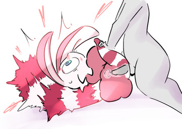 anthro balls blue_eyes blush bodily_fluids cum cum_inside duo faceless_character female genital_fluids genitals heart_symbol long_ears lying male male/female motion_lines multicolored_body on_back sex simple_background sweat tail two_tone_body x-ray_view godforgiveme4 palworld pocketpair pal_(species)