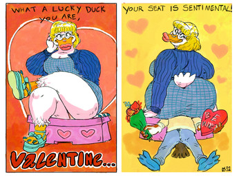 3_toes anthro beak beakstick big_butt blonde_hair bouquet butt crossed_legs duo eyewear facesitting facial_piercing feathers feet female flower furgonomics glasses hair holding_bouquet holding_flower holding_object holidays huge_butt lipstick makeup male male/female nose_piercing nose_ring piercing plant ring_piercing sitting sitting_on_another size_difference text thick_thighs toes valentine's_day_card white_body white_feathers dyna_soar valentine's_day anatid anseriform avian bird duck 2026 english_text hi_res