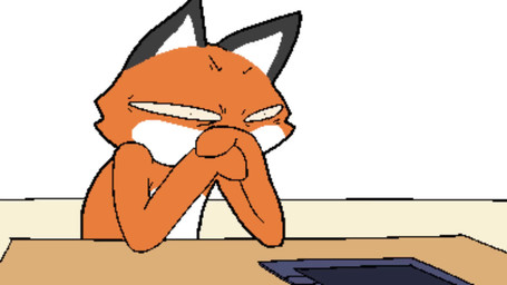 angry anthro bodily_fluids building chair computer concentration crash day desk door drawing_(action) drawing_pad drawing_pen electronics furniture hill house male monitor music night open_mouth punch shocked sitting smile solo standing surprised sweat table tail text wide_eyed arr0w canid canine fox mammal 16:9 2026 animated english_text hi_res high_framerate long_playtime rotoscoping sound video widescreen