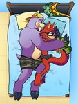 anthro bed boxers_(clothing) bulge clothing cuddling duo erection furniture genitals male male/male penis smirking_at_partner underwear cheno archie_comics sega sonic_forces sonic_the_hedgehog_(archie) sonic_the_hedgehog_(comics) sonic_the_hedgehog_(series) custom_character_(sonic_forces) gadget_the_wolf rotor_the_walrus canid canine canis mammal marine pinniped walrus wolf hi_res