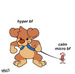 extreme_size_difference harness harness_only leash male male/male meme_pose size_difference text toony doodledoggy doodle_(doodledoggy) canid canine canis domestic_dog mammal absurd_res english_text hi_res meme