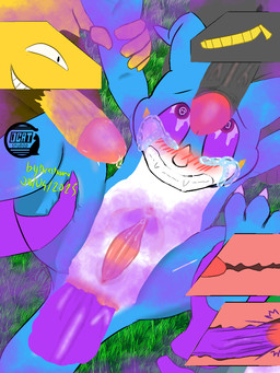 abdominal_bulge anal anal_penetration anthro big_penis breathing_musk corruption dripping forced genitals group helpless holding_both_legs holding_wrist huge_penis internal male male/male musk musk_corruption musky_penis panicked_look panicking penetration penis rape sex sniffing spread_legs spreading translucent translucent_penis dcatkuro bandai_namco digimon nintendo pokemon banette digimon_(species) drowzee generation_1_pokemon generation_3_pokemon haunter pokemon_(species) veemon 3:4