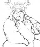 anthro belly male overweight overweight_anthro overweight_male solo liger813 sdorica crushfang_(sdorica_sunset) bear mammal polar_bear ursine 2018 hi_res monochrome