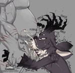 anthro antlers balls bite_mark bodily_fluids cheek_tuft claw_shaped_antlers cum cum_in_mouth cum_inside cum_on_balls cum_on_own_balls cum_on_self cumshot duo ejaculation erection facial_tuft fellatio femboy floppy_ears fur genital_fluids genitals grey_body grey_fur half-closed_eyes head_push horn humanoid_genitalia humanoid_penis male male/male multi_eye multicolored_body multicolored_fur muscle_tone musclegut muscular muscular_anthro muscular_male narrowed_eyes neck_tuft nude oral oral_penetration orgasm pecs penetration penile penis questionable_consent scratches sex slightly_chubby slightly_chubby_anthro slightly_chubby_male sound_effects tears teary_eyes text tuft two_tone_body two_tone_fur vein veiny_penis white_body white_fur ze_blackball.d the_curse_(ze_blackball.d) demon human jackalope lagomorph mammal english_text hi_res