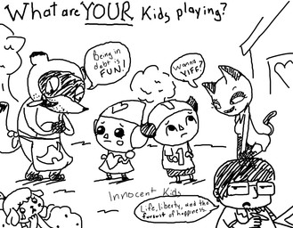 anthro apron bodily_fluids cigar clothed clothing corruption crying dress female female_anthro flirting group humor male markings mole_(marking) parody pun tears acomicsguy animal_crossing nintendo isabelle_(animal_crossing) olivia_(animal_crossing) tom_nook_(animal_crossing) canid canine canis domestic_dog felid mammal raccoon_dog shih_tzu tanuki toy_dog black_and_white comic monochrome