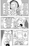 anthro clothed clothing comic cookie_(furryfight_chronicles) daigaijin dialogue english_text female furryfight_chronicles hi_res human mammal monochrome rodent sciurid text tree_squirrel