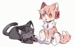 alternate_species duo female feral feralized furrification kemono kuro_chromium puella_magi puella_magi_madoka_magica homura_akemi madoka_kaname domestic_cat felid feline felis mammal 2d_animation animated short_playtime