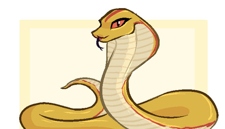 black_tongue border female feral legless looking_at_viewer red_eyes scales serpentine simple_background snake_hood solo tongue tongue_out ventral_scales white_border yellow_background yellow_body jam_(artist) x-com reptile scalie snake viper_(x-com) aliasing binary_drawing digital_drawing_(artwork) digital_media_(artwork)