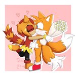 absurd_res anthro canid canine clothing duo female fox girdled_lizard gloves handwear hi_res hug humanoid kiss_on_lips kissing lizard male male/female mammal miles_prower mrgenoraven orange_body reptile scalie sega sonic_superstars sonic_the_hedgehog_(series) sungazer_(lizard) trip_the_sungazer