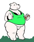 big_breasts bottomless breasts clothed clothing female fur genitals overweight partially_clothed piercing pussy simple_background solo thick_thighs white_body white_fur wittless-pilgrim super_fuck_friends evelyn_(sff) bear mammal polar_bear ursine digital_drawing_(artwork) digital_media_(artwork) hi_res signature trans_(lore) trans_woman_(lore)