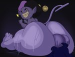 ambiguous_gender balls balls_on_face big_butt bodily_fluids butt clothing duo facesitting fool's_hat genitals hat headgear headwear heart_symbol jester male male/ambiguous not_furry sitting_on_another sweat tail wit_1 deltarune undertale_(series) jevil_(deltarune) kris_(deltarune) human humanoid imp mammal hi_res