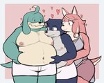 2024 anthro blush boxers_(clothing) boxers_only bra canid canine canis canon_x_oc clothed clothing colored conductor's_wife_(sonic) conductor_(sonic) digital_drawing_(artwork) digital_media_(artwork) domestic_dog fan_character female fur group heart_symbol holding_stomach looking_at_another looking_at_partner male male/female male/male mammal multicolored_body multicolored_fur navel nipples overweight overweight_anthro overweight_male sega slightly_chubby slightly_chubby_anthro slightly_chubby_female slightly_chubby_male smush-sin sonic_the_hedgehog_(series) tail the_murder_of_sonic_the_hedgehog throuple topless trio two_tone_body two_tone_fur underwear underwear_only