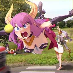 2_horns 5_toes armwear ball bangs barefoot belt belt_buckle big_breasts biped black_belt black_boots black_clothing black_footwear black_gloves black_handwear black_topwear blue_clothing blue_eyes blue_robe blue_sky blush blush_lines boots bottomwear breasts buckle clothed clothed_female clothed_human clothed_humanoid clothed_male clothing crosswalk day dessert doughnut dress duo_focus ear_piercing elbow_gloves eyebrows feet female female_focus female_human female_humanoid food food_fetish footwear fully_clothed fully_clothed_female fully_clothed_human fully_clothed_humanoid fully_clothed_male gloves gold_(metal) gold_jewelry gold_necklace grass green_eyes grey_bottomwear grey_clothing grey_ears grey_eyebrows grey_pants group hair handwear head_on_lap high_heeled_boots high_heels horn humanoid_feet humanoid_pointy_ears imminent_death jewelry long_hair lying male male_human midair motion_blur multicolored_boots multicolored_clothing multicolored_footwear multicolored_robe multicolored_topwear necklace not_furry on_back on_lap open_clothing open_mouth open_shirt open_topwear outside pants park pastry photo_background piercing pink_clothing pink_robe pink_tongue plant plantigrade pointy_ears pupils purple_hair red_clothing red_shirt red_topwear robe scales_(measuring) shirt shoes sky spread_arms street suggestive suggestive_food tan_horn teeth tennis_ball toes tongue topwear tree truck twintails_(hairstyle) two_tone_boots two_tone_clothing two_tone_footwear two_tone_topwear vehicle white_belt white_boots white_clothing white_dress white_footwear white_robe white_topwear yellow_clothing yellow_robe khyleri frieren_beyond_journey's_end aura_the_guillotine fern_(frieren) frieren stark_(frieren) elf horned_humanoid human humanoid mammal 1:1 2025 absurd_res chromatic_aberration hi_res photography_(artwork) shaded