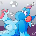 anthro balls biped birthday blue_body blue_eyes blue_fur bodily_fluids bubble clothing cum cum_on_balls cum_on_fur cum_on_self foreskin fur genital_fluids genitals half-erect hat headgear headwear humanoid_genitalia humanoid_penis long_foreskin looking_at_viewer male multicolored_eyes nude party_hat paws penis pink_eyes simple_background solo tight_foreskin tongue two_tone_eyes yosshidoragon mario_bros nintendo lighty_marteniz cyan_yoshi dinosaur furred_yoshi hybrid lizard prehistoric_species reptile scalie yoshi 1:1 2019 digital_media_(artwork) hi_res