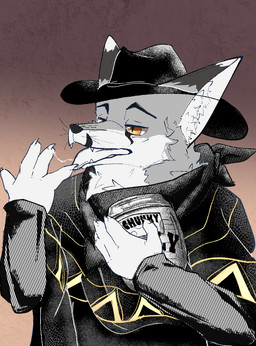 4_toes anime_style anthro black_nose bodily_fluids bored canine_ears claws clothing cowboy_hat eating eating_food feet fur golden_clothing half-closed_eyes hat headgear headwear inner_ear_fluff licking male manga_style narrowed_eyes poncho saliva saliva_string simple_background solo teeth toes tongue tuft whiskers white_body white_fur yellow_eyes alephcore_(discord) gale_(galefoxy) canid canine fennec_fox fox mammal true_fox black_and_white digital_media_(artwork) hi_res monochrome