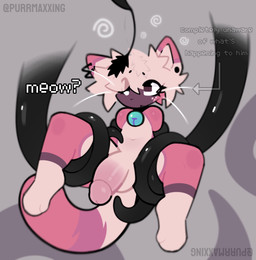 anthro balls bdsm bell bell_collar big_balls big_penis big_pupils bondage bound cat_toy collar collar_only directional_arrow distracted ear_piercing genitals humanoid_genitalia humanoid_penis hypnosis imminent_anal imminent_sex lifted male meow mind_control multiple_piercings nude oblivious oblivious_sex penis piercing pupils restrained restrained_by_tentacles sex solo spread_legs spreading square_pupils swirls tail tentacles tentacles_around_arms tentacles_around_legs tentacles_everywhere tentacles_on_male text white_text purrmaxxing glue_(purrmaxxing) domestic_cat felid feline felis mammal artist_name english_text hi_res