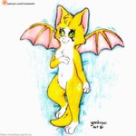 :3 anthro bed butt dakimakura female fur furniture green_eyes lying lying_on_bed on_back on_bed patreon_logo patreon_username smile smiling_at_viewer solo spread_legs spreading text wings yellow_body yordraw dust:_an_elysian_tail patreon fidget_(elysian_tail) bat felid feline mammal nimbat 1:1 dakimakura_design hi_res url