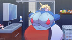 anthro bathroom belly big_belly big_breasts big_butt bikini bikini_top biped bottle bottomless breast_expansion breast_grab breast_growth breasts butt clothed clothing container deep_navel expansion faucet featureless_breasts featureless_crotch female growth hand_on_breast hand_on_own_breast hip_expansion huge_belly huge_breasts huge_butt huge_hips huge_thighs hyper hyper_breasts hyper_butt hyper_hips hyper_thighs mirror mostly_nude navel obese obese_anthro overweight overweight_anthro overweight_female sink slosh sloshing_breasts solo standing swimwear thick_thighs topwear towel two-piece_swimsuit wardrobe_malfunction wide_hips ayaxstudio nintendo pokemon generation_5_pokemon pokemon_(species) samurott 16:9 2023 animated digital_media_(artwork) high_framerate short_playtime sound webm widescreen