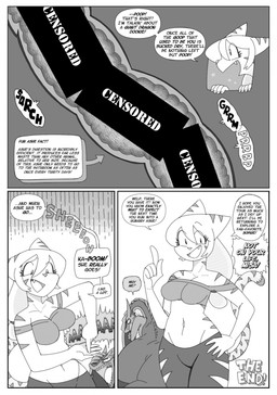 alternative_fashion anthro bangs big_butt big_tail bodily_fluids border bottomwear bra butt casual_nudity cat_tail clothing crossed_arms crying dialogue directional_arrow dragon_tail duo embarrassed emo emo_haircut eyebrows eyelashes fangs female fun_fact gesture hair hand_gesture hand_on_hip huge_butt implied_feces implied_scat internal large_intestine long_hair long_neck looking_at_viewer looking_back midriff navel onomatopoeia open_mouth pants pointing pointing_up screaming smile smiling_at_viewer sound_effects speech_bubble strapless_bra strapless_clothing strapless_underwear striped_body stripes tail talking_to_viewer tears teeth text thick_tail thick_thighs tongue underwear vore white_border wide_hips shyguy9 mythology ashe_(shyguy9) misa_(shyguy9) domestic_cat dragon felid feline felis goo_creature mammal mythological_creature mythological_scalie scalie 2023 censored comic digital_drawing_(artwork) digital_media_(artwork) english_text hi_res monochrome