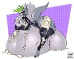 anthro balls belly big_balls big_belly big_breasts bodily_fluids breasts bukkake clothing cum cum_covered cum_on_face ear_piercing ear_ring excessive_cum excessive_genital_fluids fur genital_fluids genitals gynomorph hair huge_balls huge_belly huge_breasts hyper hyper_balls hyper_belly hyper_genitalia intersex lying messy on_front piercing pregnant pregnant_anthro ring_piercing simple_background tail frozenartifice five_nights_at_freddy's five_nights_at_freddy's:_security_breach scottgames steel_wool_studios roxanne_wolf canid canine canis mammal wolf digital_media_(artwork) hi_res