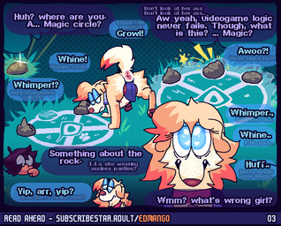animal_genitalia animal_vulva anus backless_panties belly_nipples camel_toe canine_genitalia canine_vulva canine_vulva_outline clothed clothed_feral clothing female feral genital_outline genitals hidden_text language_barrier magic magic_circle male nudging panties pleading_eyes speech_bubble underwear vulva vulva_outline edmango alpha_(edmango) huffa_(edmango) bird_dog canid canine canis domestic_dog golden_retriever human hunting_dog mammal retriever