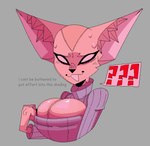 anthro big_breasts bodily_fluids breasts cheek_tuft cleavage_cutout clothing cutout facial_tuft female inner_ear_fluff open_mouth question_mark solo sweat sweater topwear tuft turtleneck white_eyes xexeezy aggretsuko sanrio fenneko canid canine fennec_fox fox mammal true_fox bust_portrait portrait unavailable_at_source