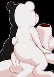 anal anthro big_butt black_white_body blush bodily_fluids butt cowgirl_position duo from_front_position genital_fluids male male/male motion_lines on_bottom on_top precum rear_view sex tail white_body mirakee danganronpa family_guy spike_chunsoft brian_griffin monokuma bear canid canine canis domestic_dog mammal crossover hi_res