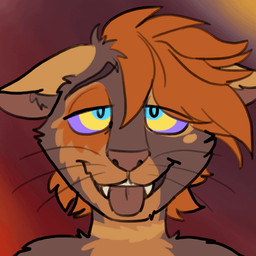 anthro bodily_fluids brown_body brown_fur fur half-closed_eyes hypnosis hypnosis_fetish hypnotic_eyes looking_pleasured male mind_control narrowed_eyes open_mouth open_smile orange_body orange_fur ringed_eyes simple_background smile solo tongue tongue_out warm_lighting raemyshu hawkpelt felid feline mammal 1:1 animated animated_gif short_playtime warm_colors