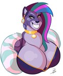 anthro arrogant big_breasts breasts female fierce fluffy gold_(metal) gold_jewelry gold_necklace hair jewelry naughty_face neck_tuft necklace smile solo tuft panthra78 hasbro mlp_g5 my_little_pony allura_(mlp) felid mammal pantherine snow_leopard hi_res